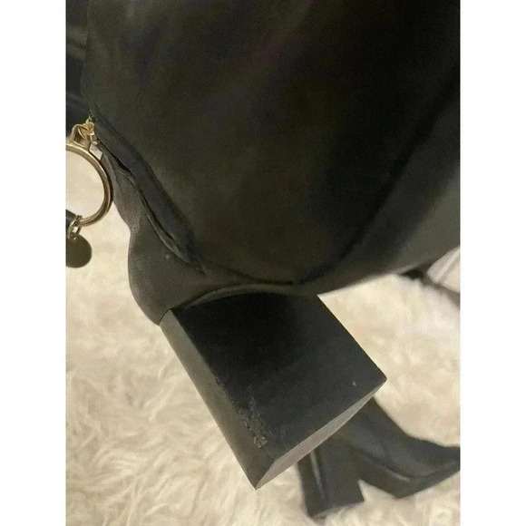 See by Chloe Boots Louise Block Heel Ankle Booties Black Leather Zip Size 37 7 - Picture 8 of 15